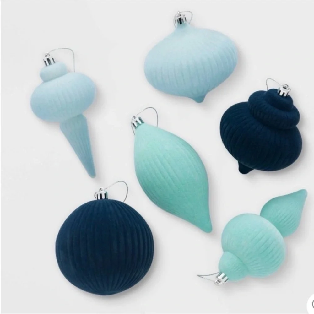 Mint condition Target flocked ornament set